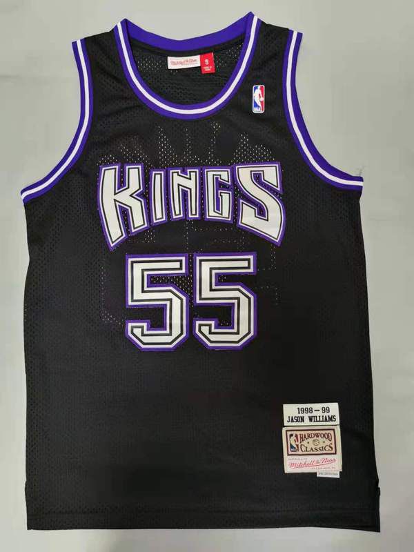 Men Sacramento Kings #55 Williams Black Throwback Gourmet mesh NBA Jersey